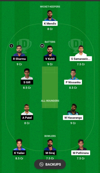 SL vs IND Dream11 Team Prediction